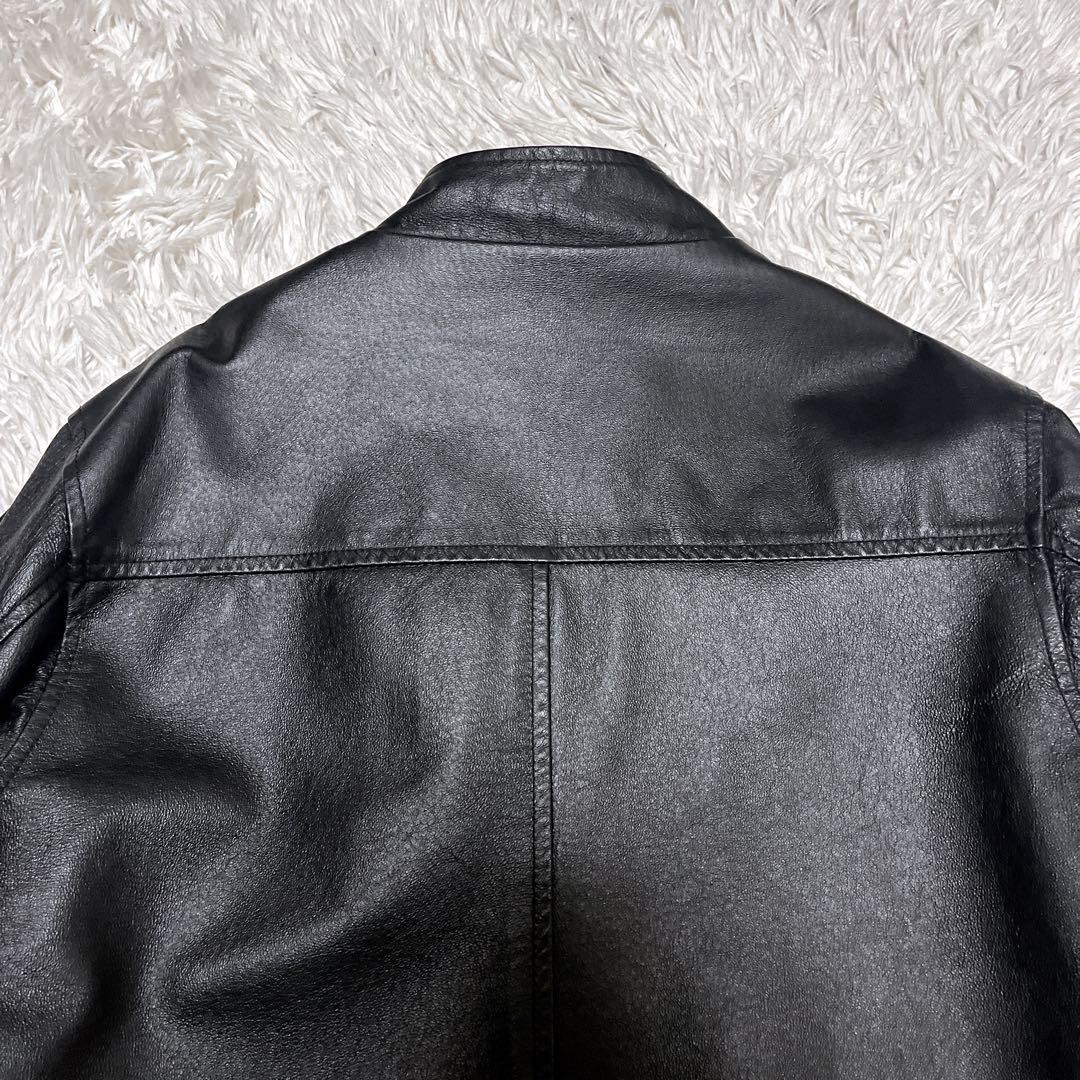 美品 Woolrich ウールリッチ レザージャケット 本革 シング ブラック