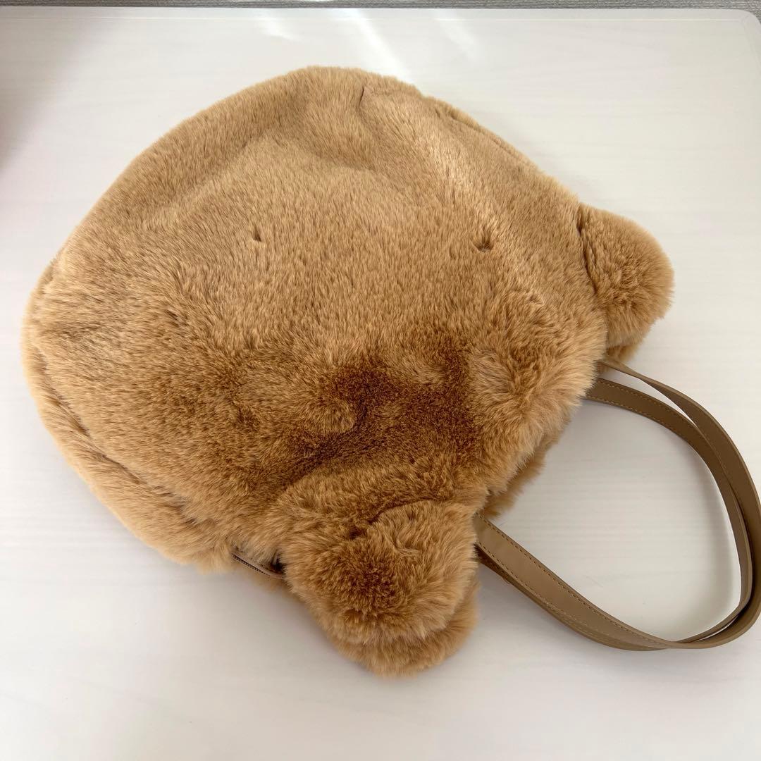 ピンクハウス×青木美沙子ちゃんコラボ　くま型ファーバッグ　茶色