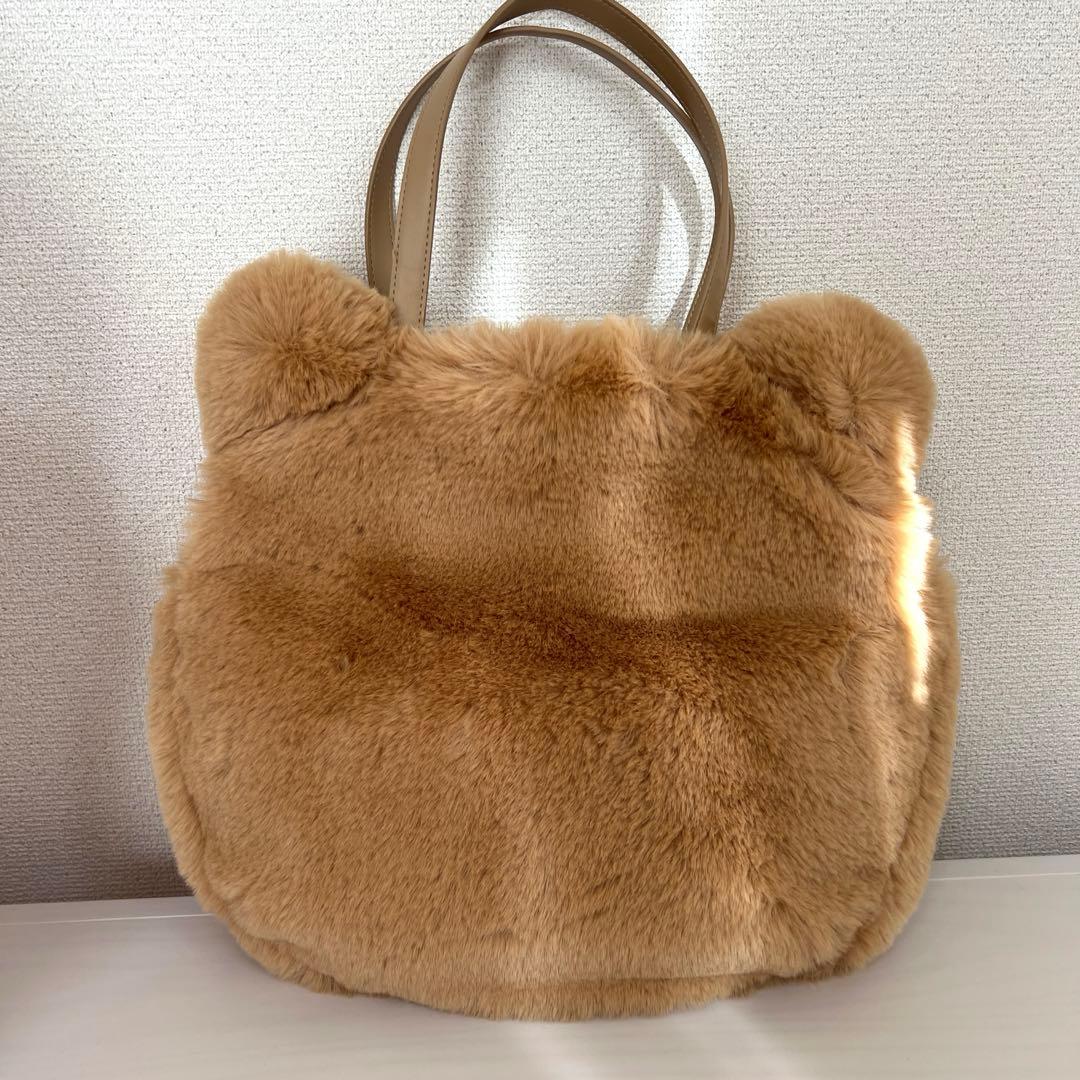 ピンクハウス×青木美沙子ちゃんコラボ　くま型ファーバッグ　茶色