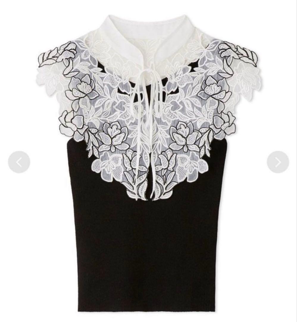 snidel レースカラーノースリニット　スナイデル