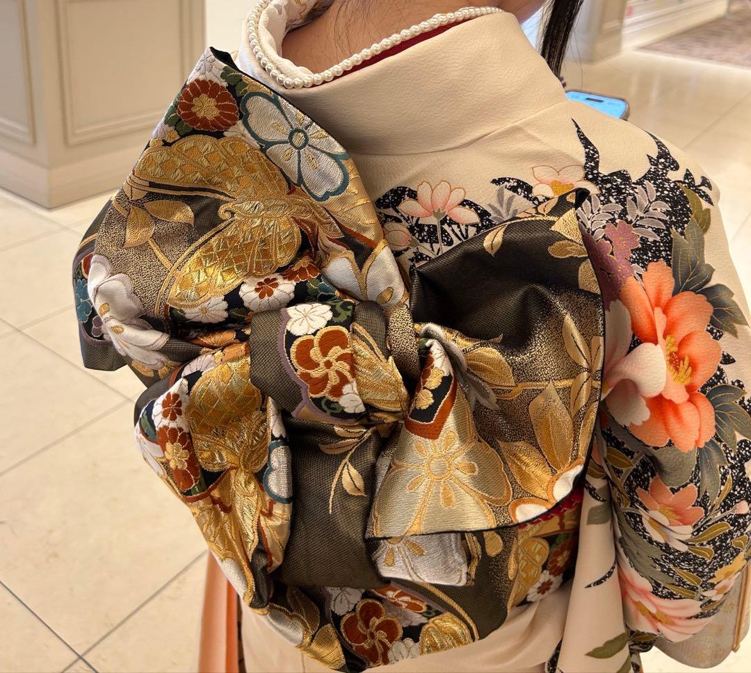 ラテ　 振り袖　ファー　バックのセット