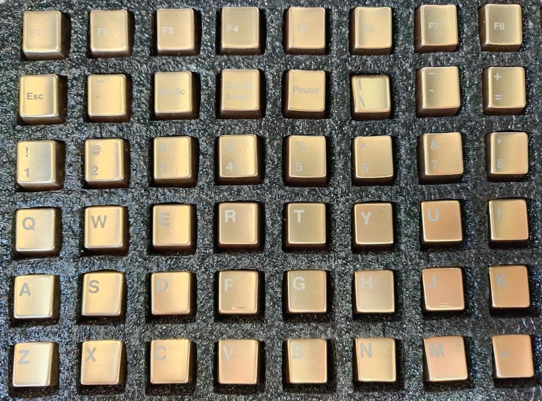 awekeys satin goldフルメタルキーキャップセット