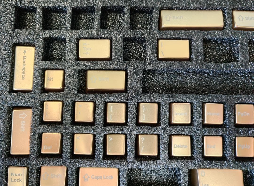 awekeys satin goldフルメタルキーキャップセット