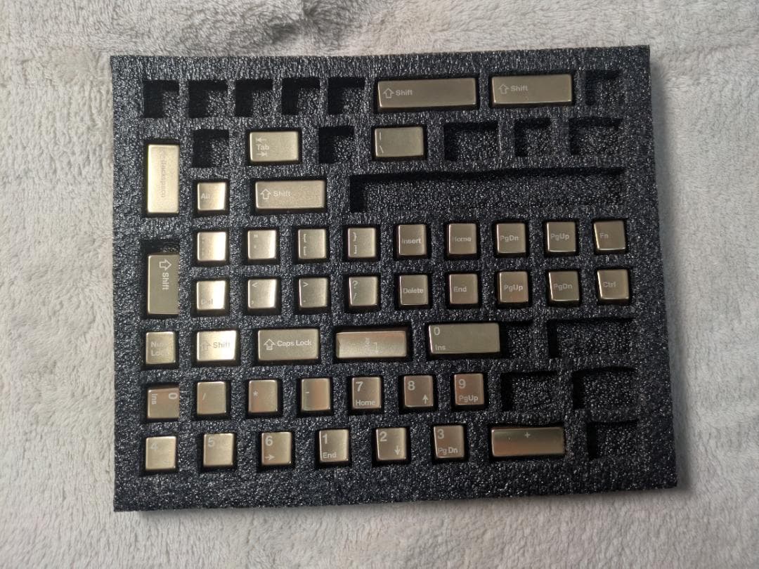 awekeys satin goldフルメタルキーキャップセット