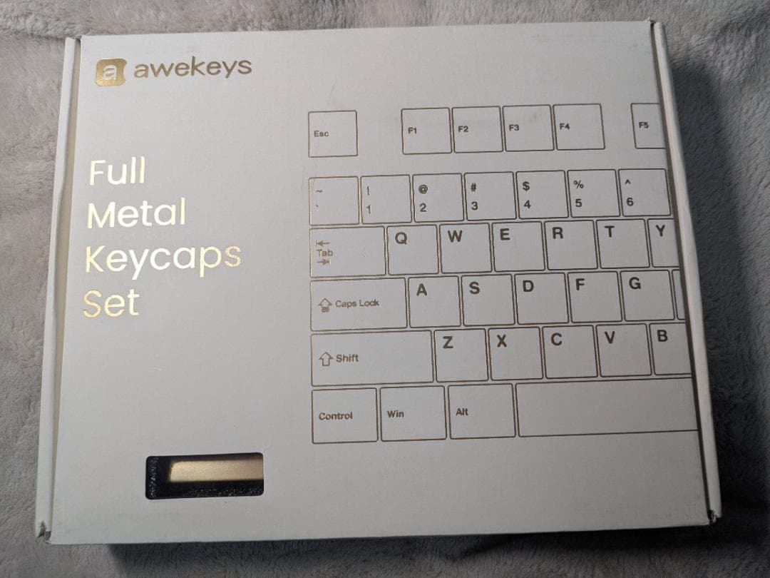 awekeys satin goldフルメタルキーキャップセット