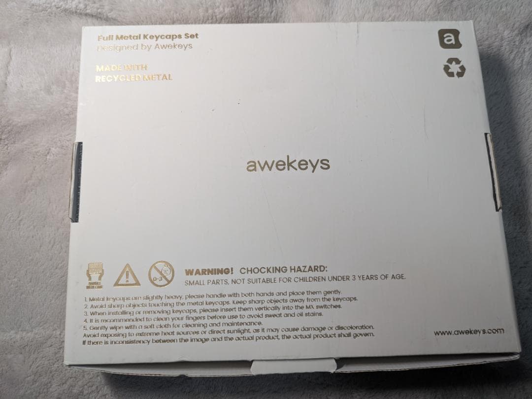 awekeys satin goldフルメタルキーキャップセット