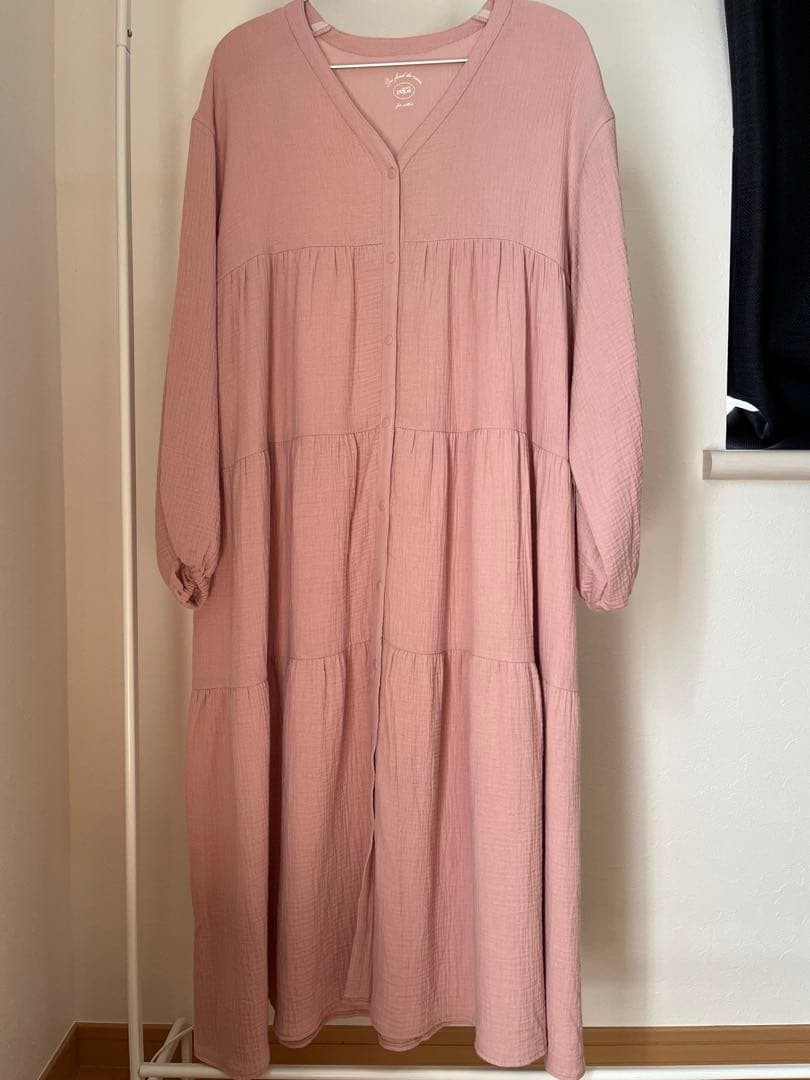 gelato pique ピンク　ジェラートピケ　マタニティガーゼワンピース