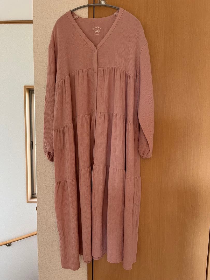 gelato pique ピンク　ジェラートピケ　マタニティガーゼワンピース