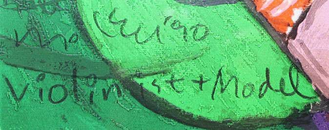 マイケルルー「VIOLINIST AND MODEL」 版画　バイオリン　猫