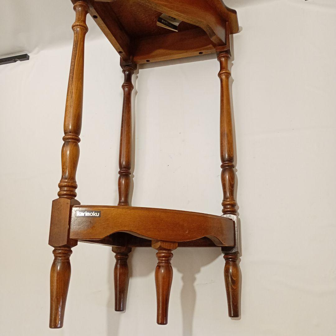 カリモク コロニアル コーナーラック アンティーク ビンテージ ラック 電話台