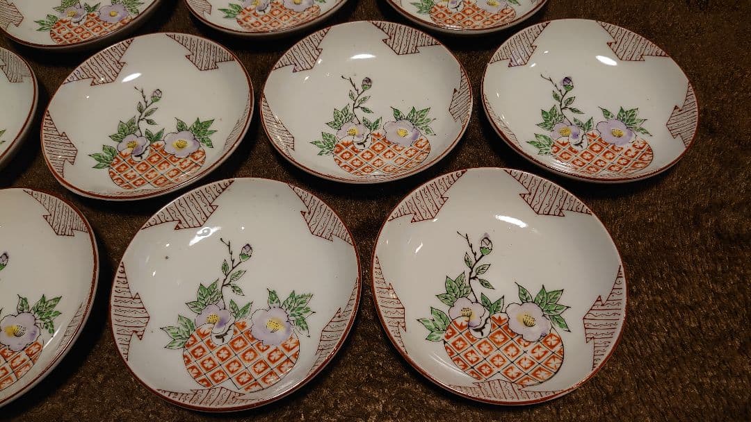 古伊万里　伊万里　色絵　 豆皿　菓子皿　ざくろの図　蔵出し　10客