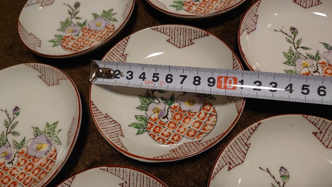 古伊万里　伊万里　色絵　 豆皿　菓子皿　ざくろの図　蔵出し　10客