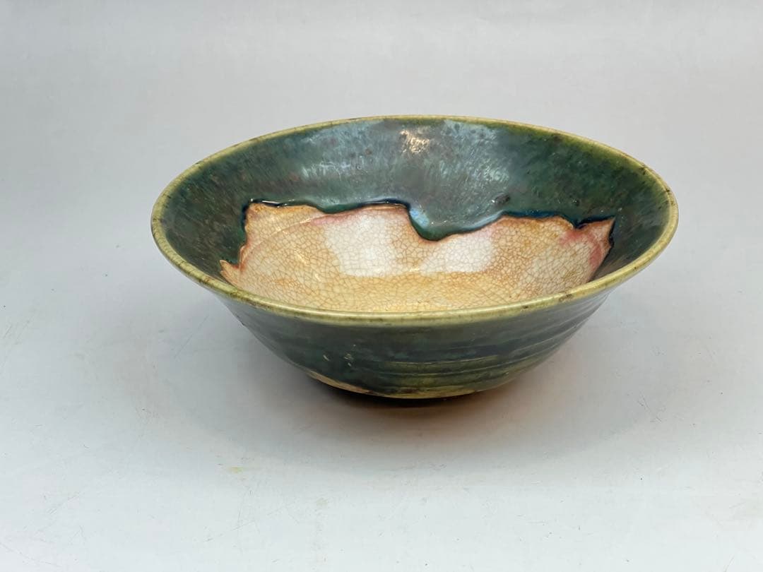 ［美品］織部焼　茶碗　送料込み