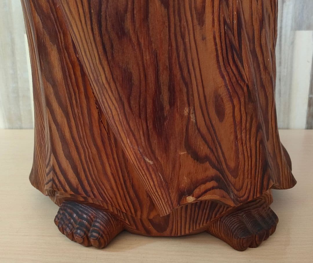 達磨大師 一刀彫 欅 楢 65cm