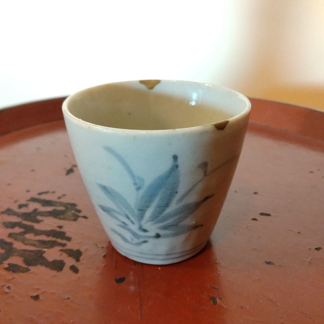 古伊万里　厚底高台　楓文そば猪口