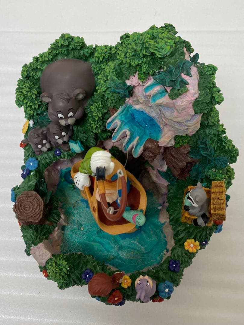 3-2886 廃盤品 ディズニー フィギュア グーフィー森の動物達 釣り 滝置物