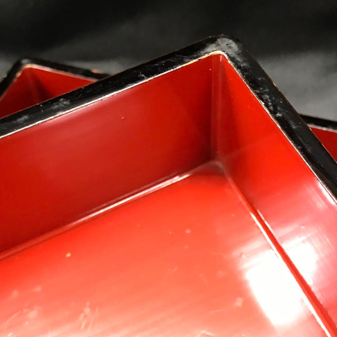 【経年保管】五重　お重　重箱　秋華　記名あり　ダメージあり