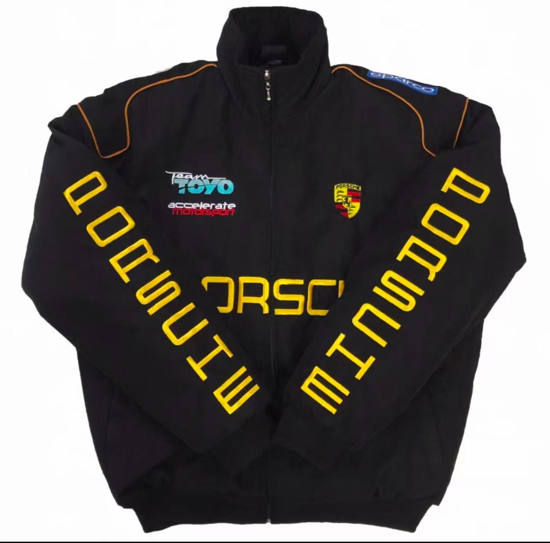 新品 PORSCHE F1 レーシングジャケットブルゾン 刺繍 中綿 男女兼用