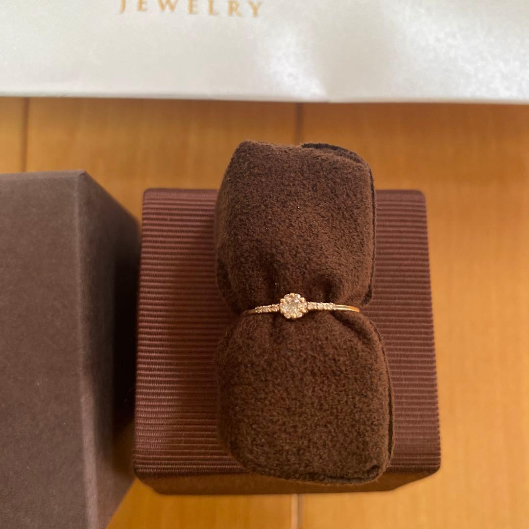 最終お値引き⭐︎COCOSHNIK ダイヤリング 保証書付　K10 超美品　12号