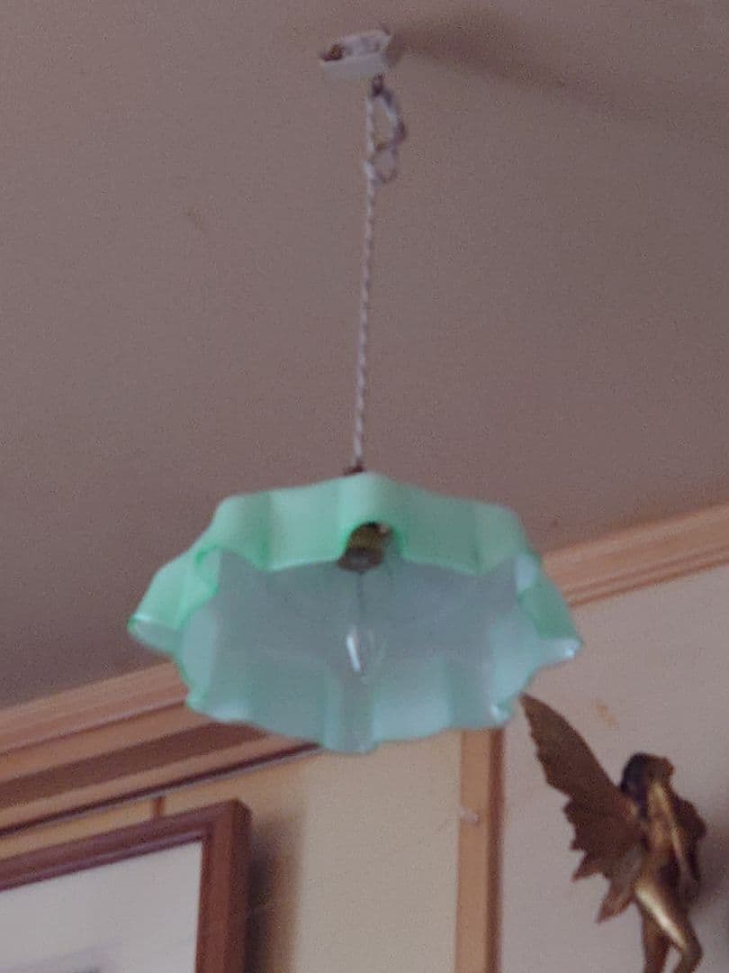 フランス1910s'ヴァセリン(ウラン)ペンダント シーリングランプ