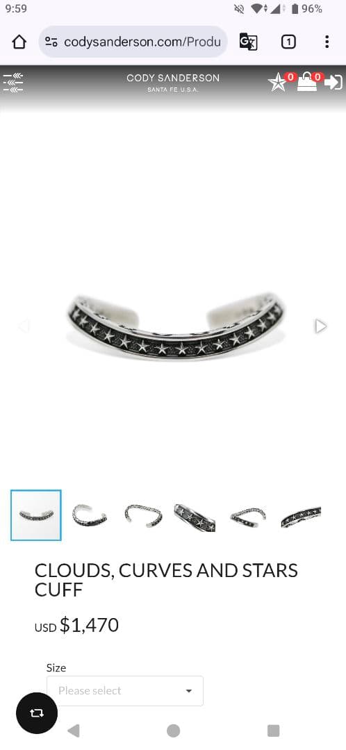 未使用 21万 CODY SANDERSON バングル ブレスレット 1piu