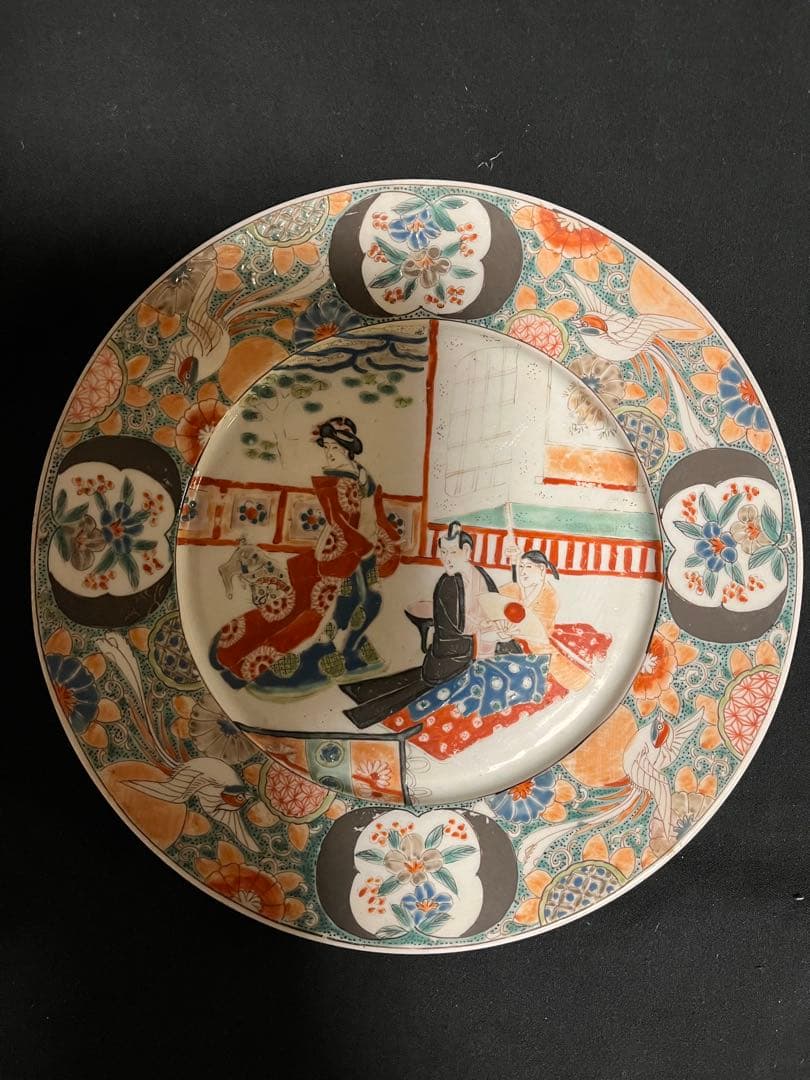 激レア！幕末期の輸出伊万里「肥ちょう山信甫造」日本柄 割れ、カケなし 状態良し