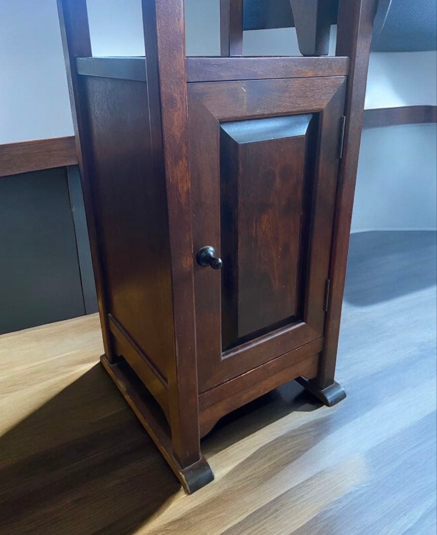 昭和レトロ★九州民芸家具　アンティーク電話台　飾り台　桜無垢材　欅材