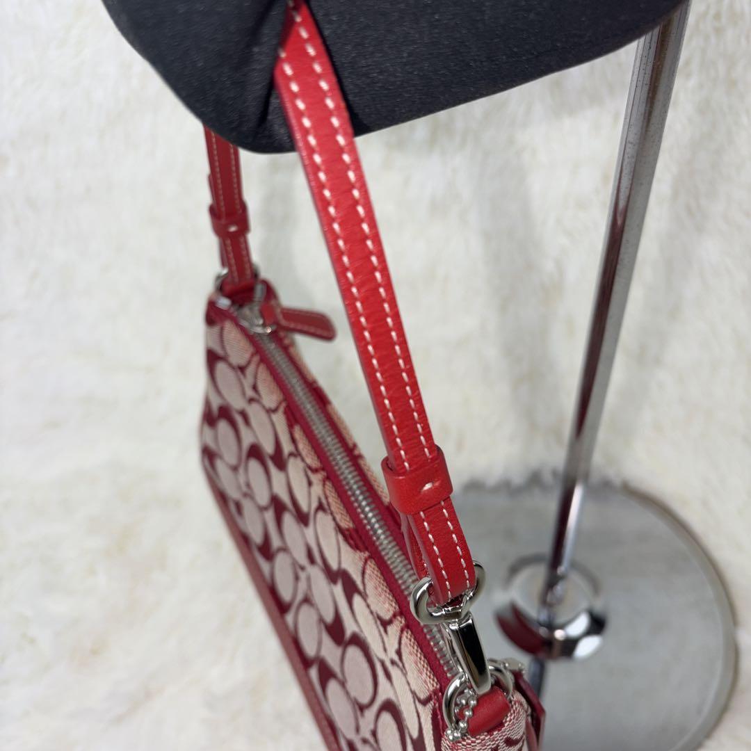 【美品】　COACH コーチレッド ワンショルダーバッグ　6094