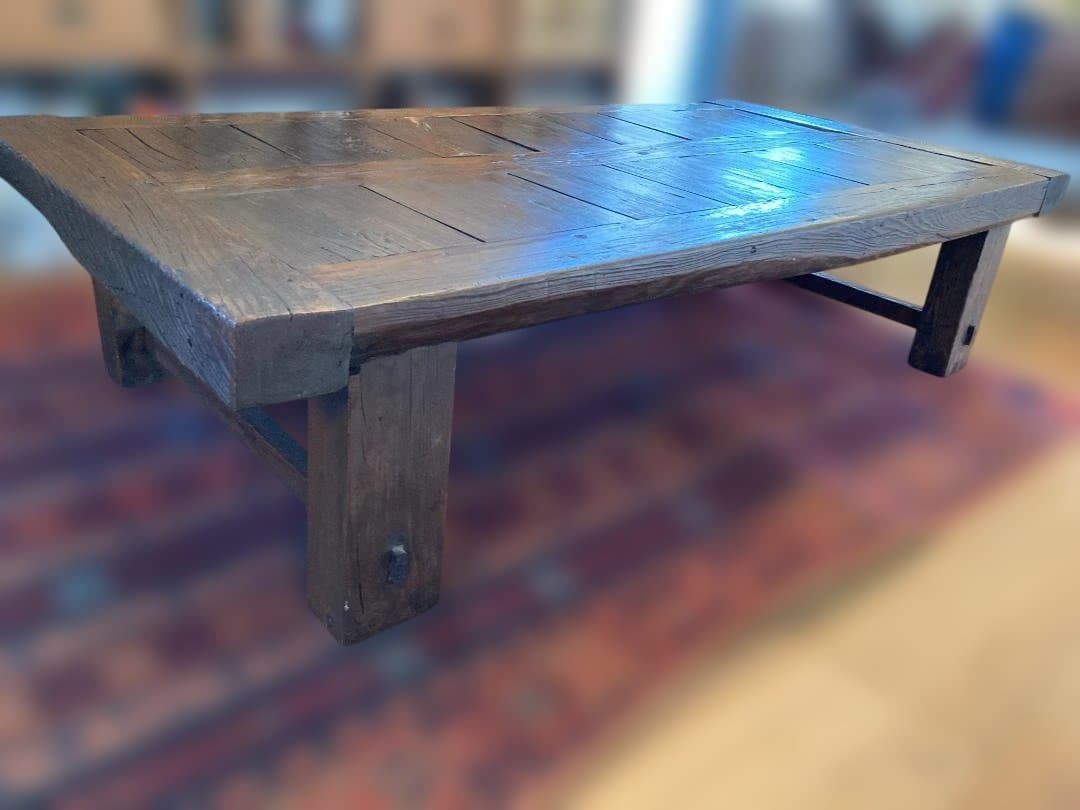 無垢材座卓 ダークブラウン 約160.5cm x 81cm x 38.5cm