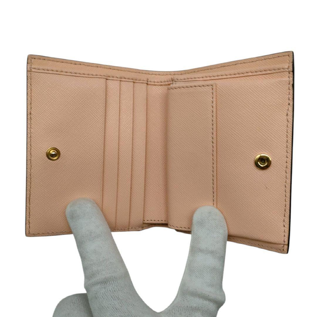 マルニ　二つ折り財布　ボルドー　アイボリー　ピンク