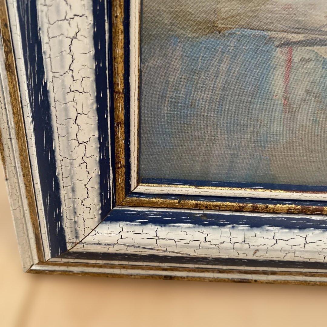 油絵 静物画 バラ 花瓶 フルーツ 60×80cm サイン入り 額縁付き