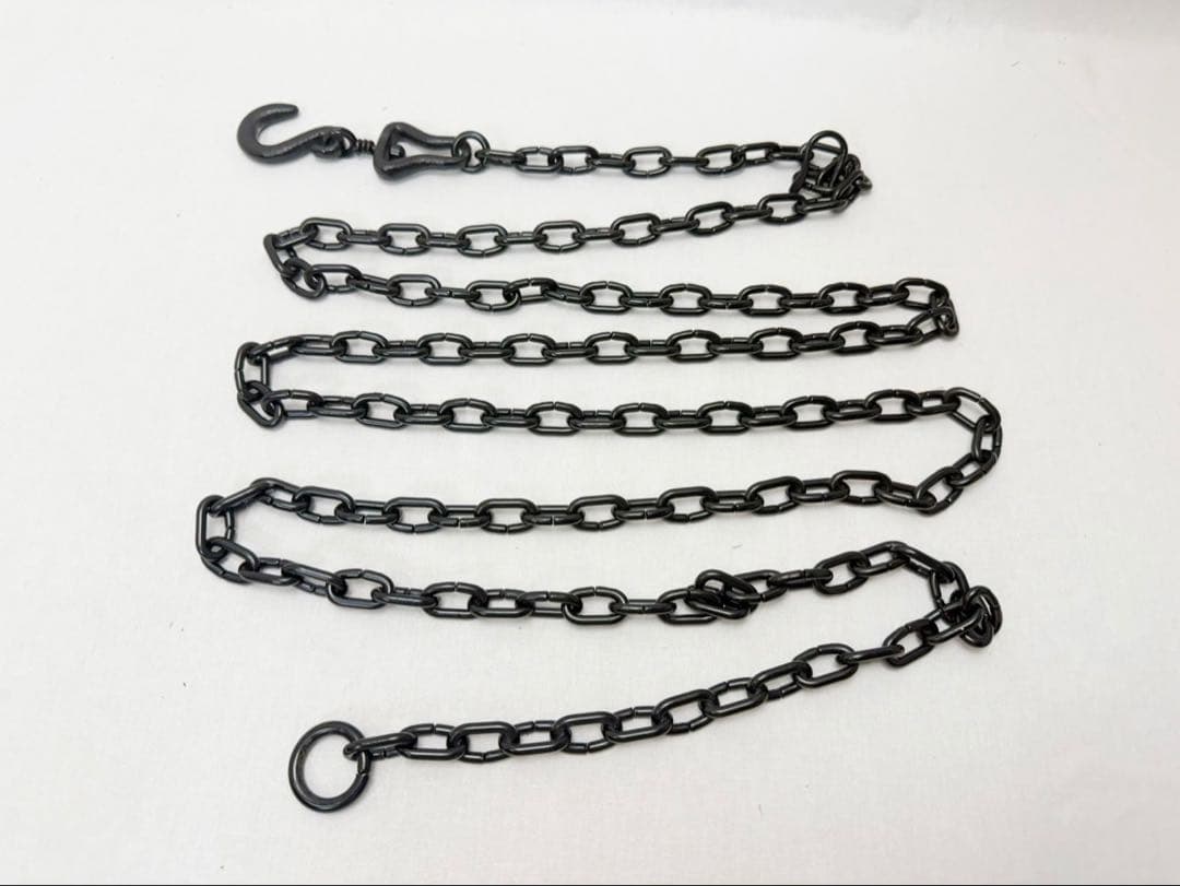 ほぼ未使用 釚鎖弦道具 二代目金工師 木村清五郎作 釜環 鎖 弦 釣釜道具共箱