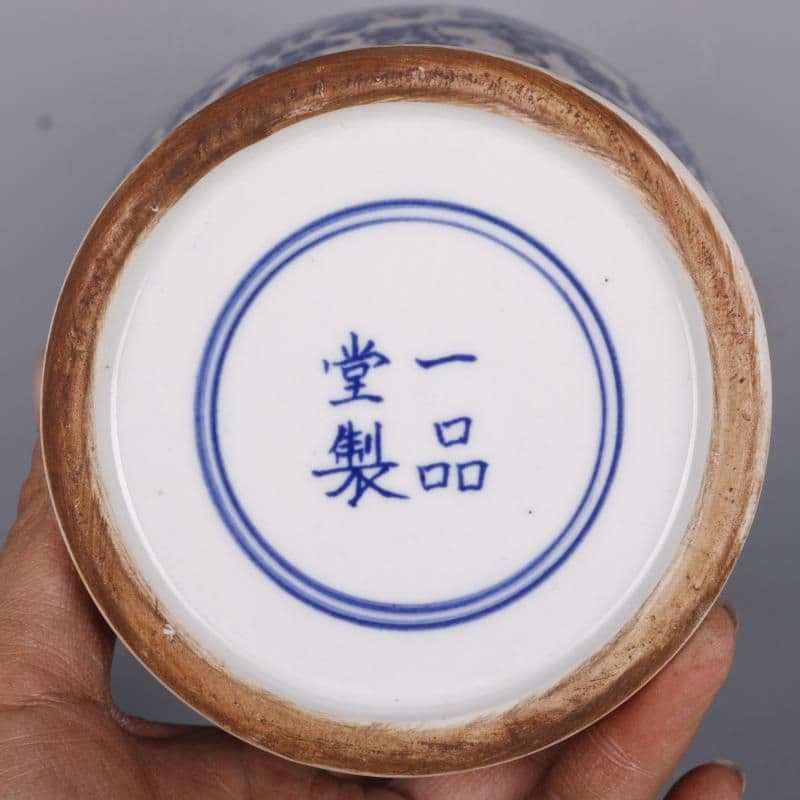 康熙青花穿花麒麟紋獅子壺 景徳鎮 陶磁器 装飾品 現代工芸品美術品 置物
