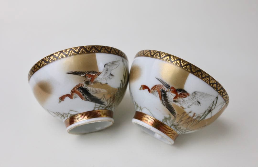 九谷焼 九谷鏑木 芦雁図　宝瓶 湯冷まし 煎茶碗 煎茶器　茶道具　鏑木
