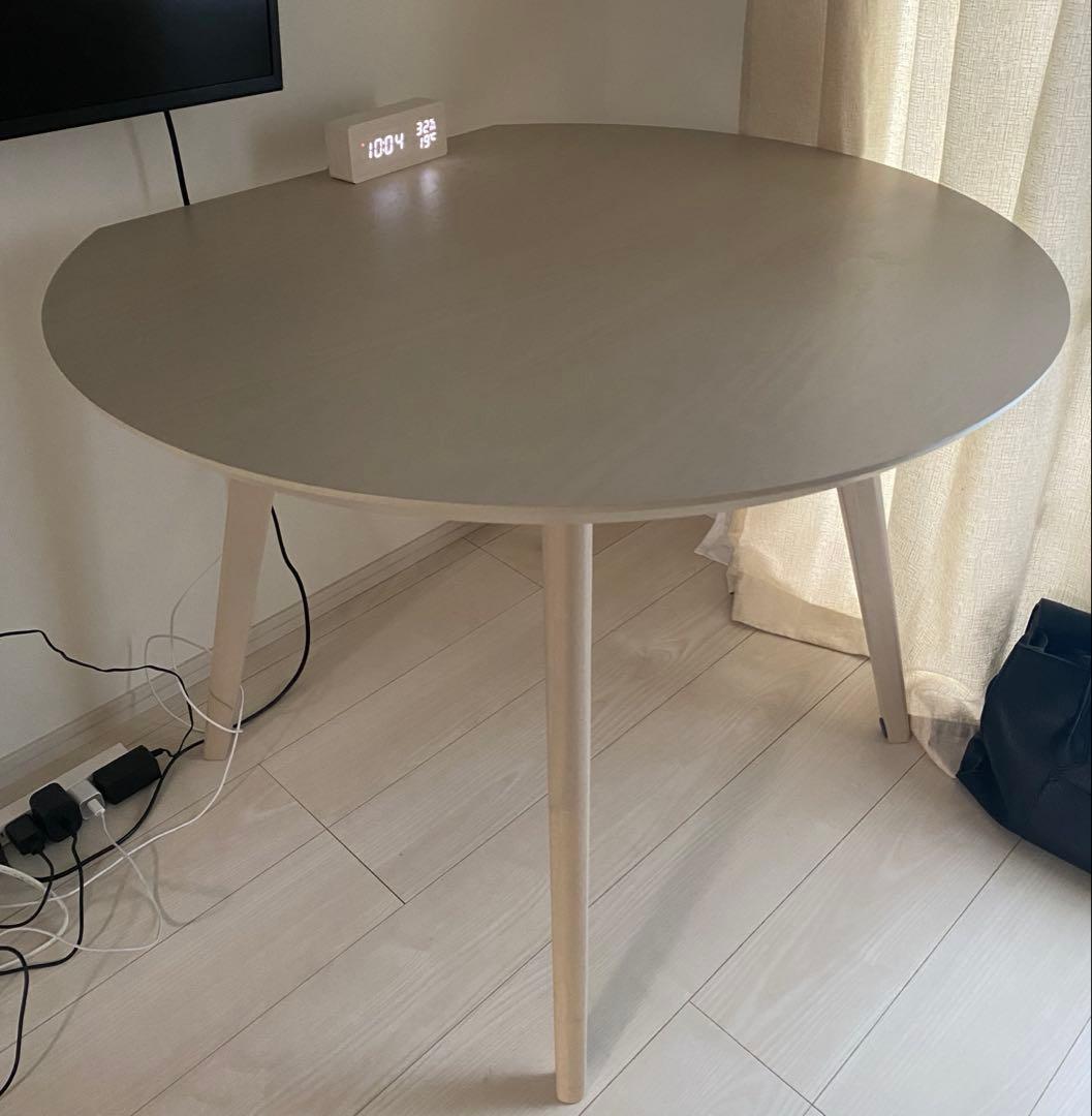 ダイニングテーブル 円形 幅100cm 2人掛け 壁付け 半円テーブル 木製