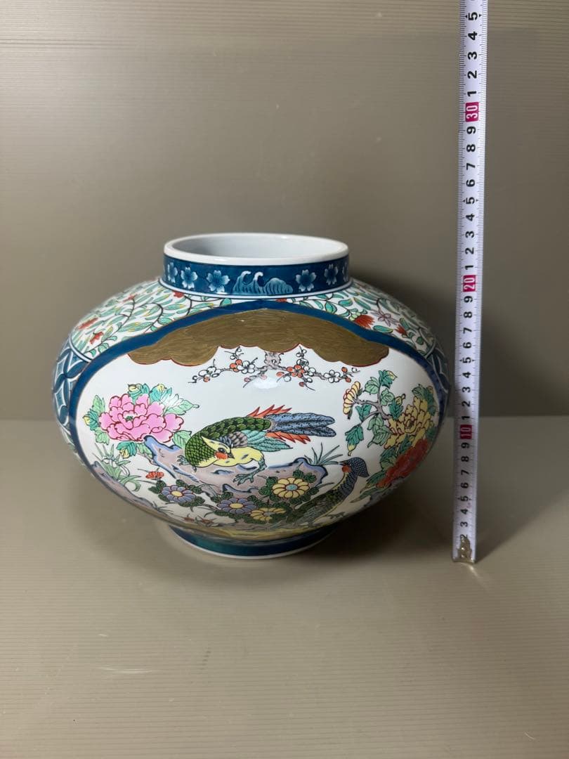 2189 金龍窯　博山作　花鳥　花瓶