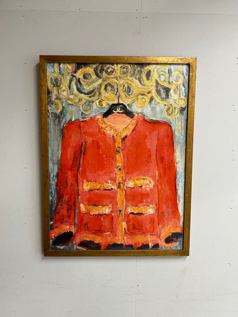 【Francfranc】SANDY WELCH 赤いジャケット油彩画【現地受渡】