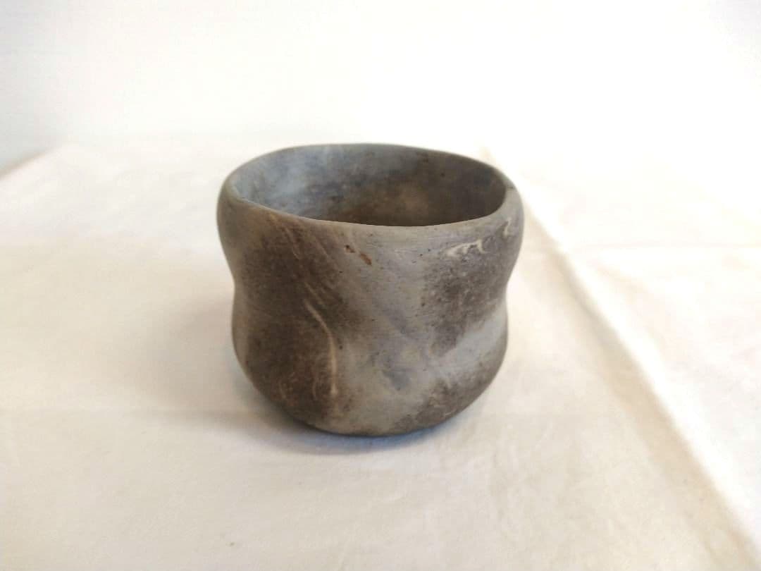 備前焼 若宮窯太田富夫（伝統工芸士）作 練り込み青備前陶 徳利とぐい呑み