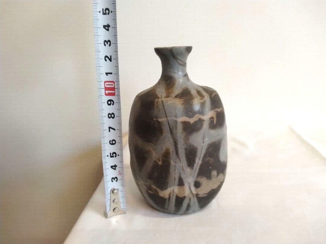 備前焼 若宮窯太田富夫（伝統工芸士）作 練り込み青備前陶 徳利とぐい呑み