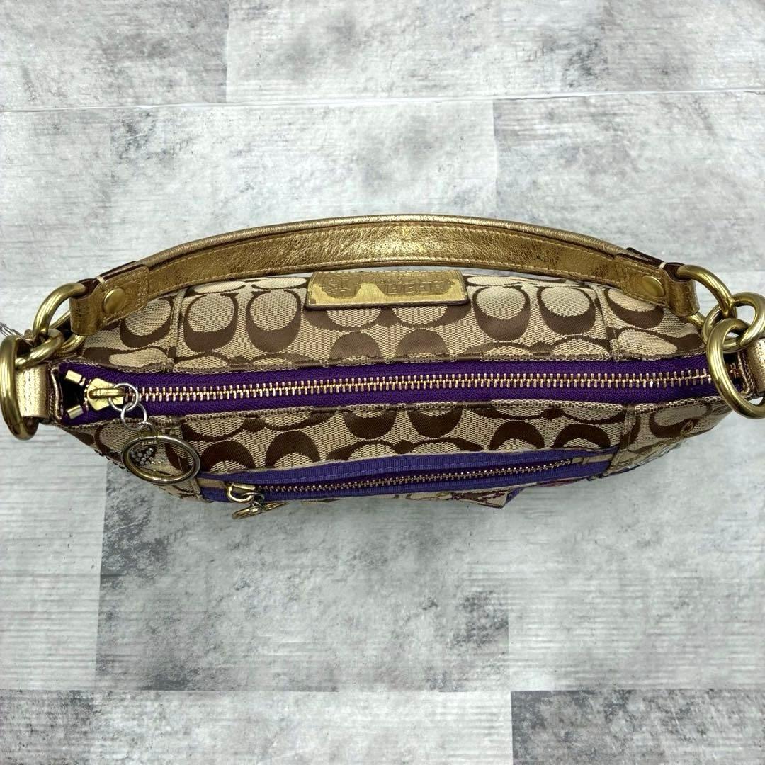 極美品 コーチ ポピー 2way ショルダーバッグ アクセサリーポーチ 肩掛け