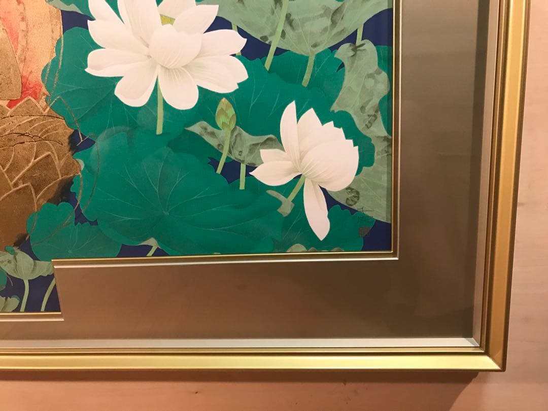 中島千波「大日如来蓮地図」リトグラフ＋エンボス技法　直筆サイン・作品証明シール有