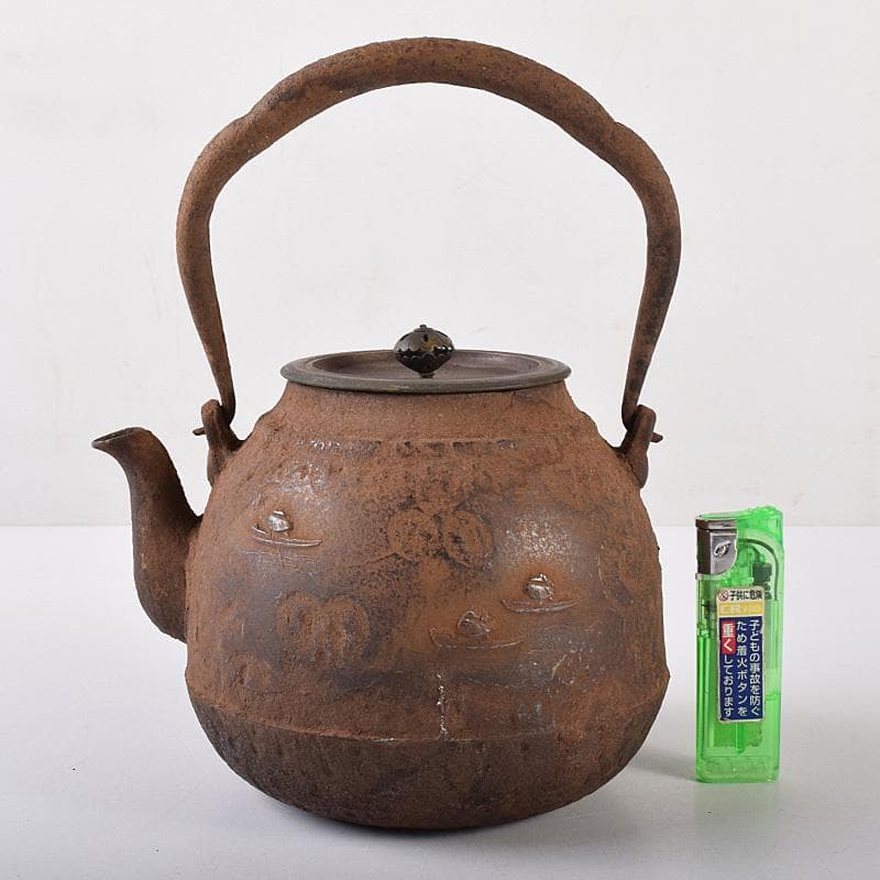 RITAO CHAN05　名人井上造　山水文　鉄瓶　鉄釜　F　R8039