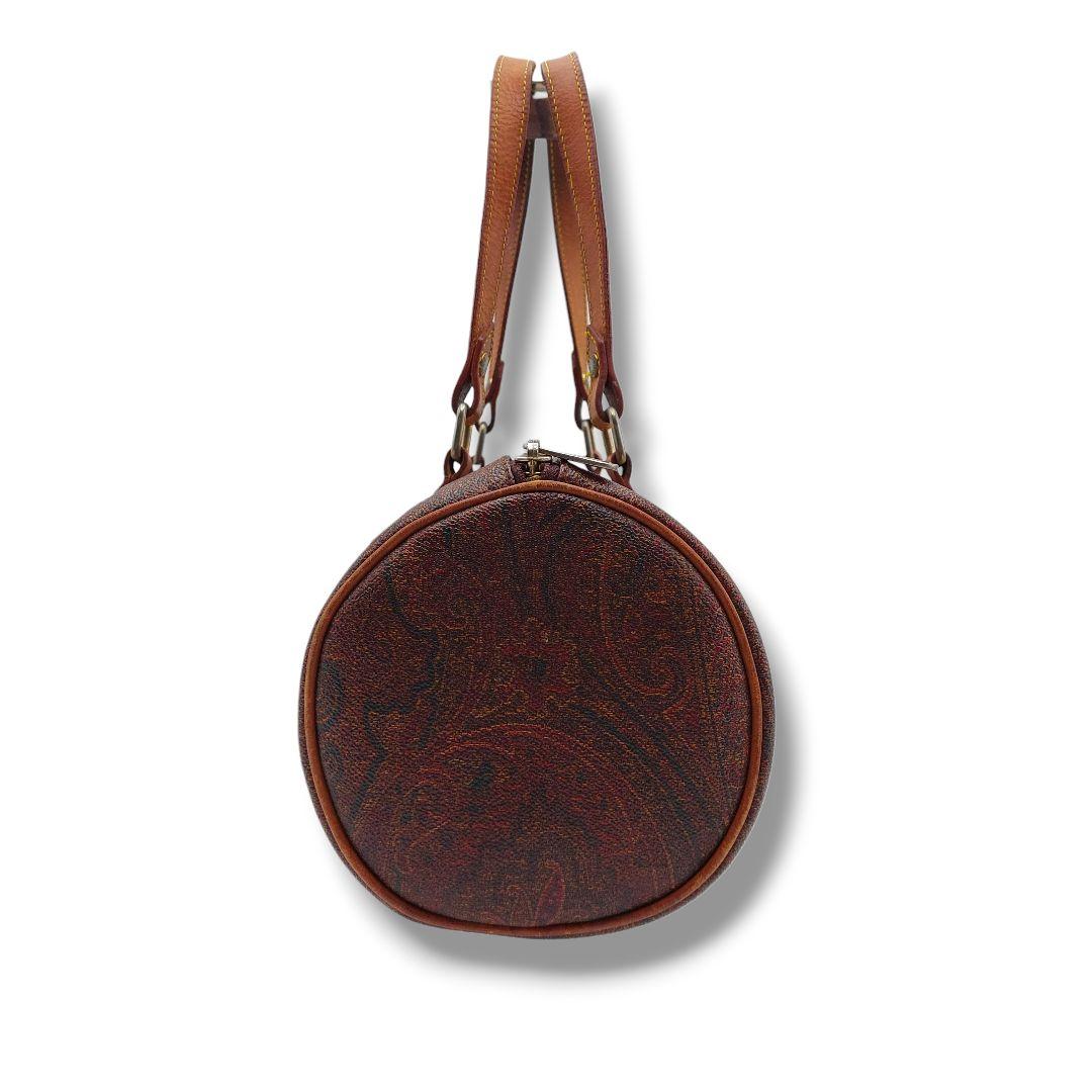 【希少】ETRO　エトロ　ミニボストンバッグ　総柄　ペイズリー　良品　レザー