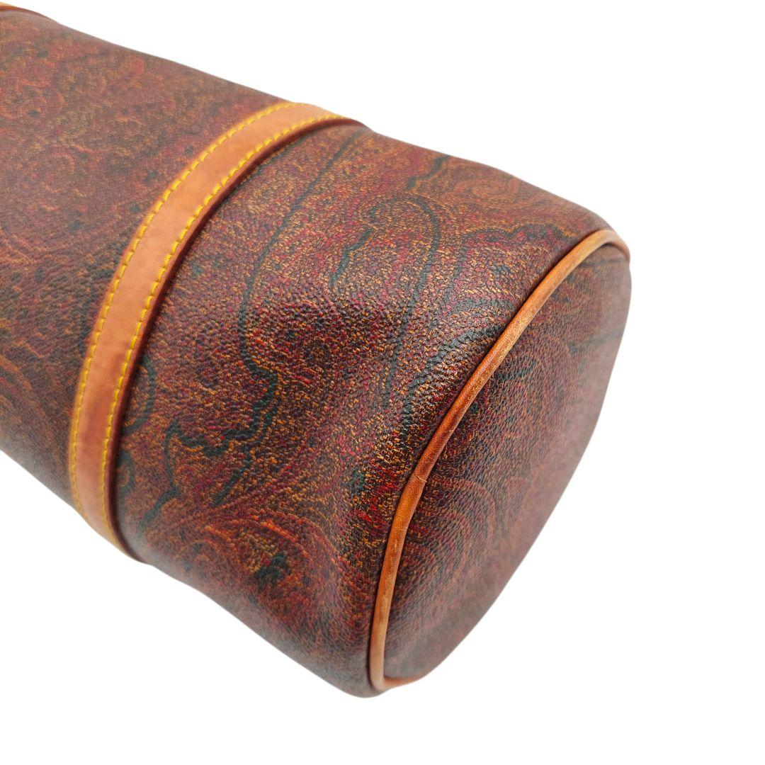 【希少】ETRO　エトロ　ミニボストンバッグ　総柄　ペイズリー　良品　レザー