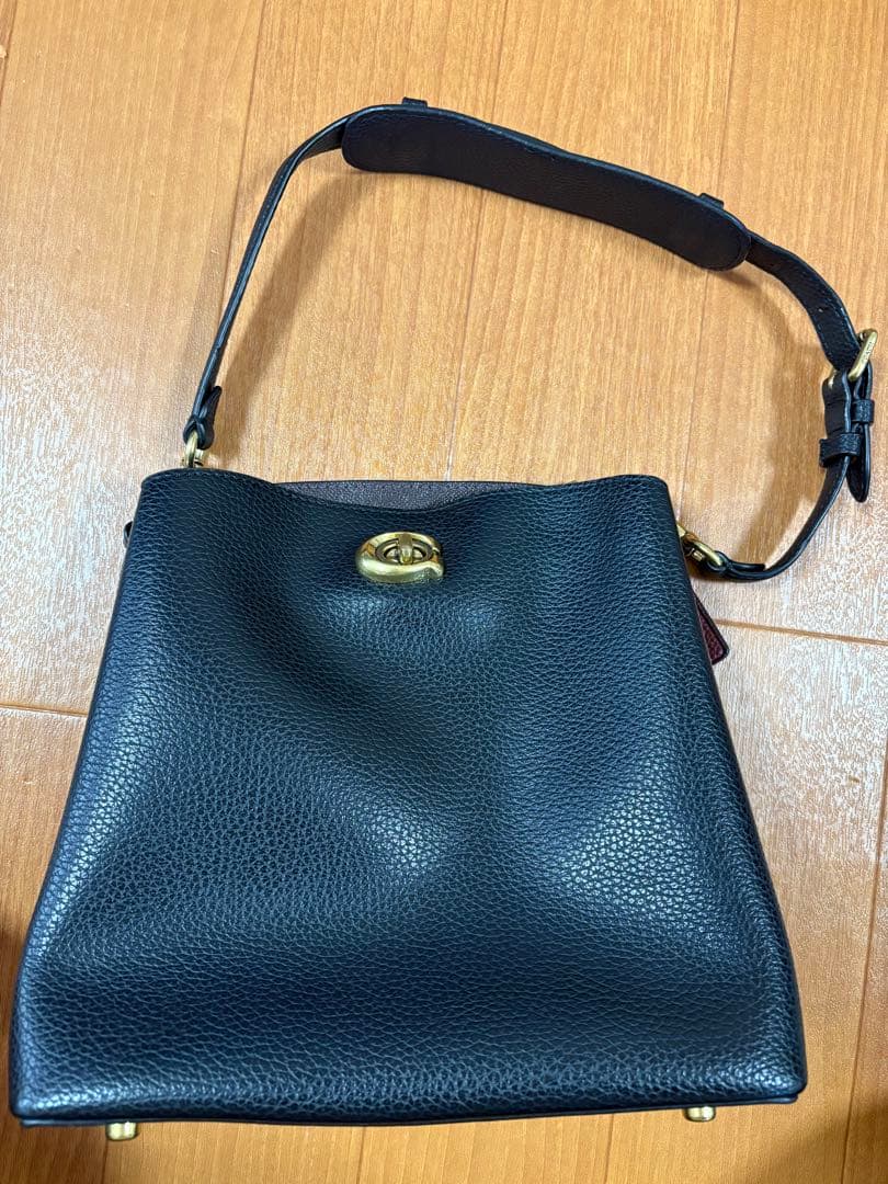 コーチ　coach 黒　レザーショルダーバッグ