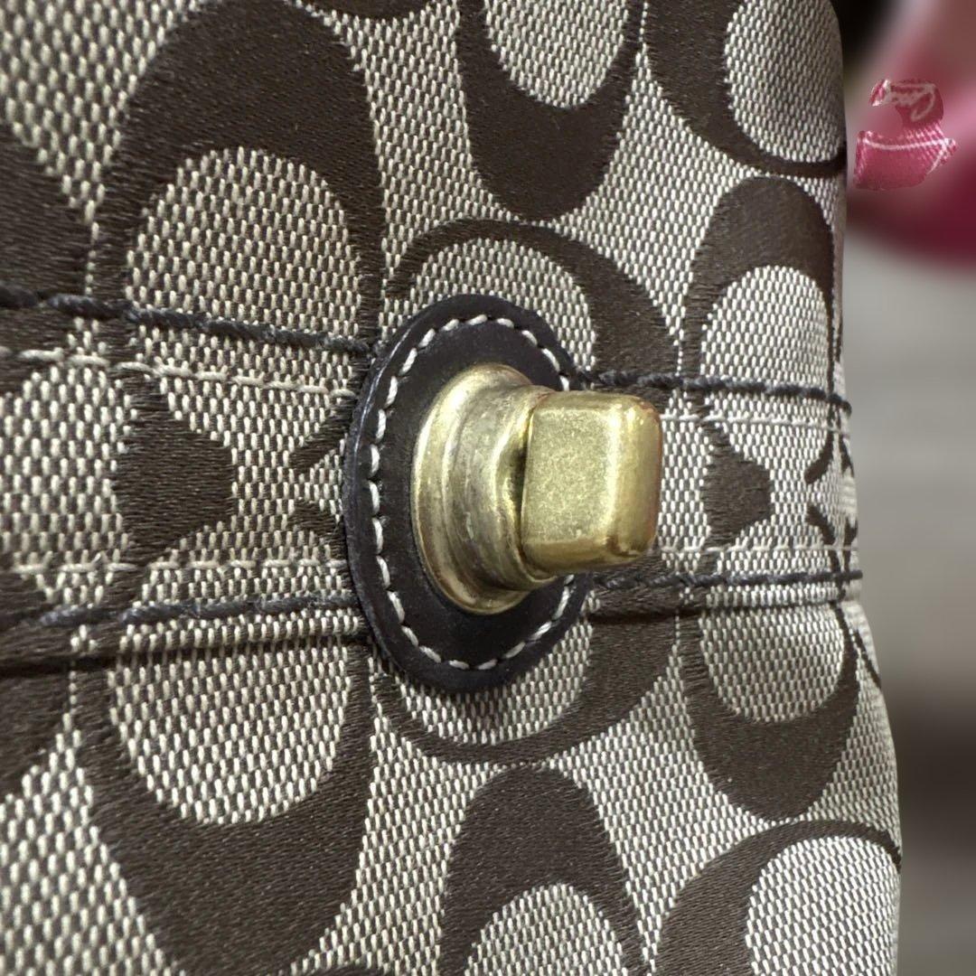 COACH コーチ レディース ハンドバッグ シグネチャー柄 シルクスカーフ付き