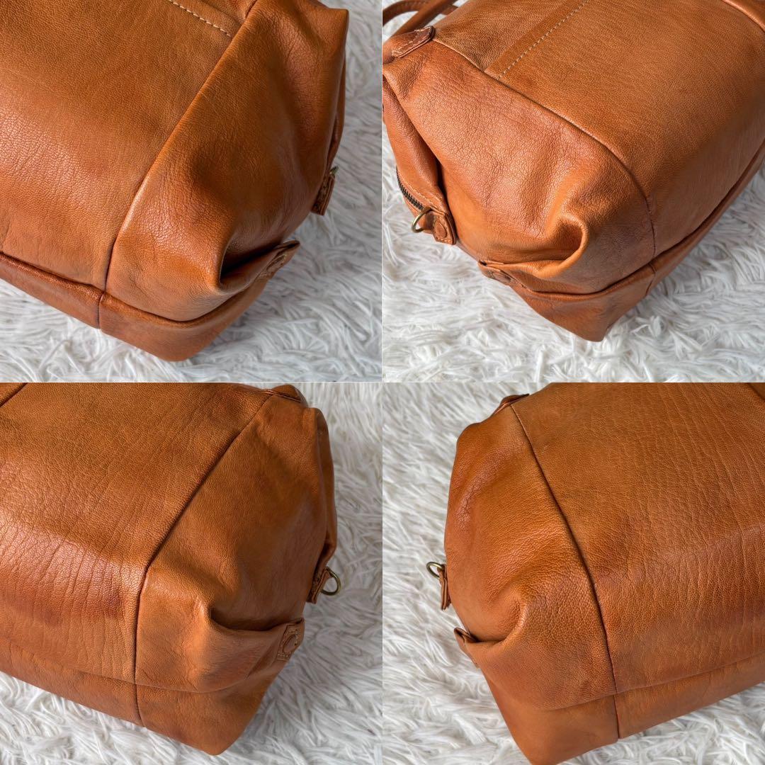 ✨️美品 genten 2WAY ショルダーバッグ ヌメ革 斜めがけ レザー