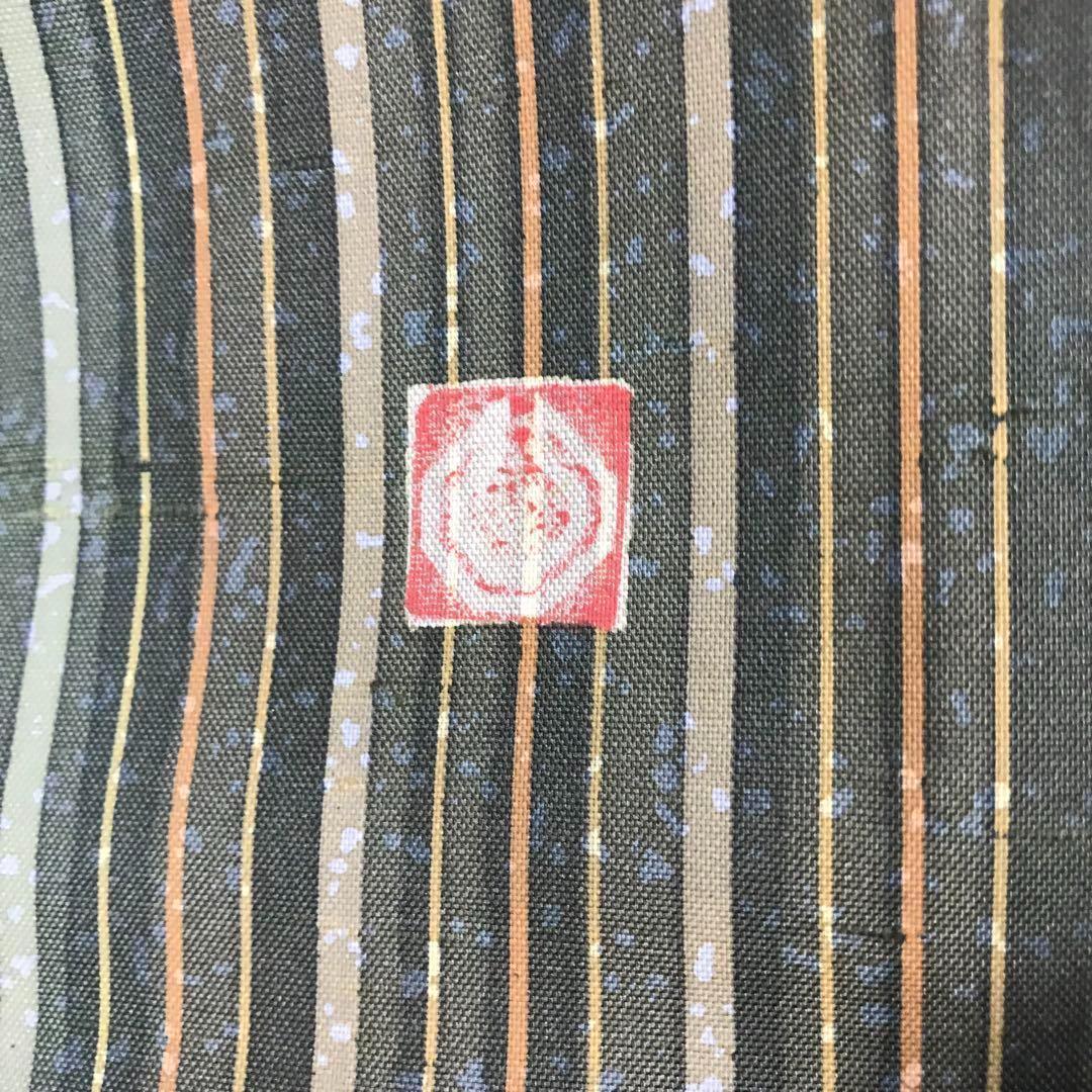 ZF-778 牛首紬 白山工房 落款 石川県無形文化財 高級 逸品 正絹 広衿