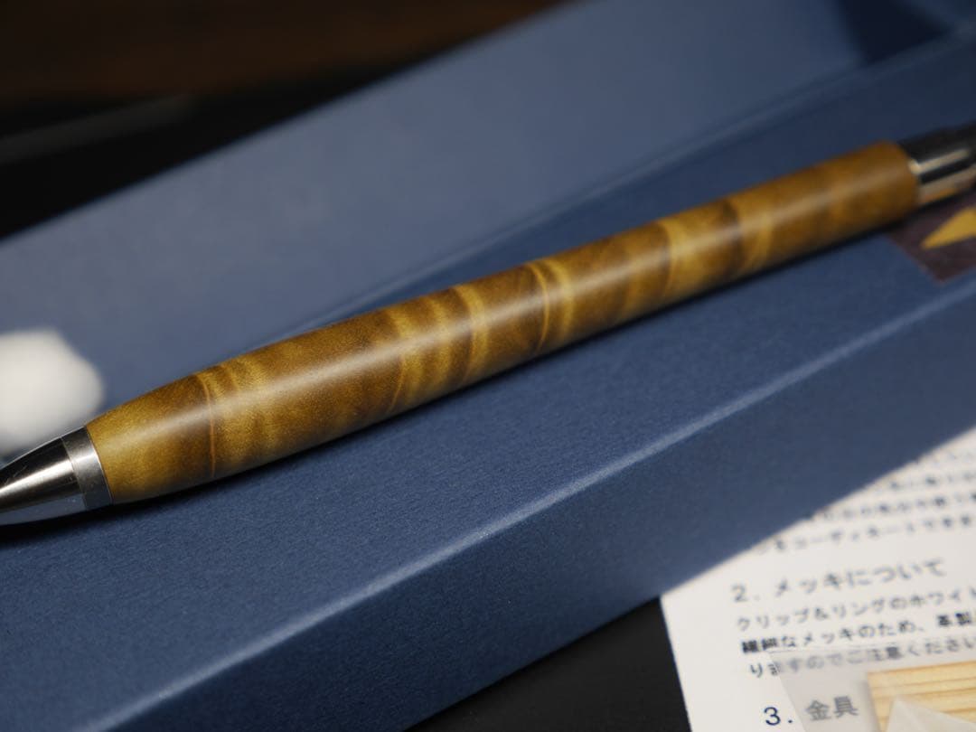 出品25日まで　ウッドペンクラフト　朴縮杢　ボールペン