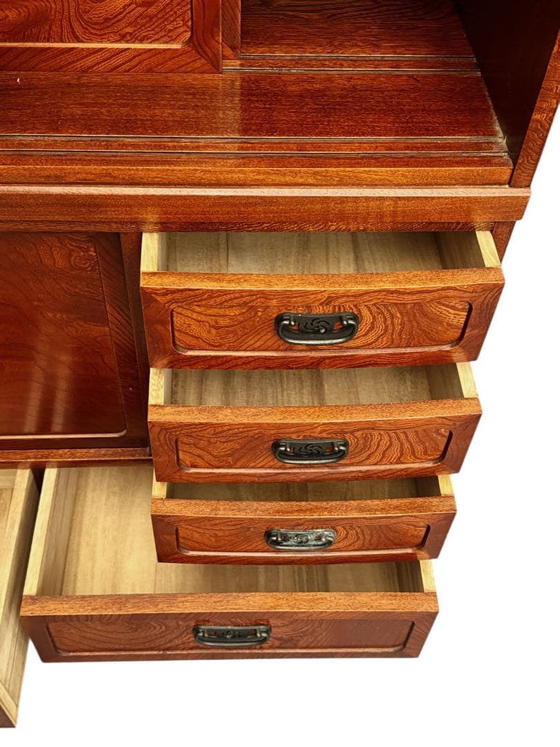 【美品】茶箪笥　昭和レトロ　箪笥　飾り棚　カップボード　茶室棚